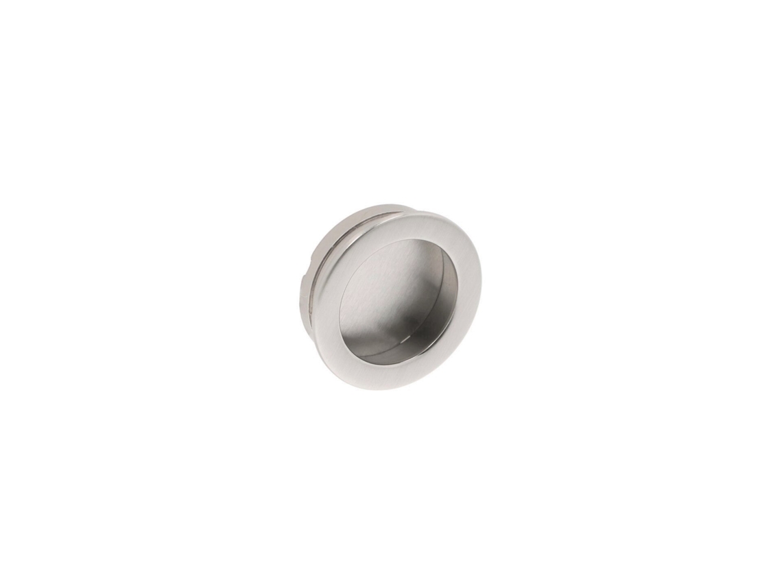 Tirador empotrable en aleación de zinc. Estilo Contemporáneo. Diámetro 40. CAMBIO DE HARDWARE niquelado satinado