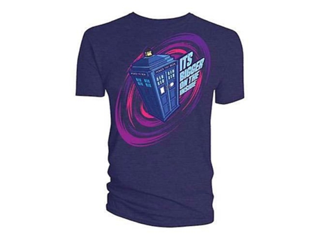 Camiseta ROCKINSTONE de Doctor Who Comic Tardis más grande en el interior (XL)