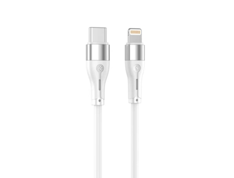 Cable de Datos de Silicona TELLUR Tipo-C a Lightning PD30W 1m blanco