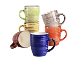 Tazas de café Vancasso, capacidad de 375 ml, construcción de cerámica duradera, 6 piezas OEM