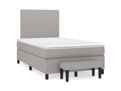 Maison Exclusive - Cama Box Spring Con Colchón Tela Gris Claro 120x200 Cm