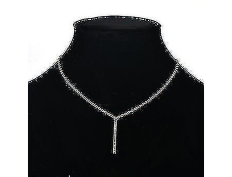 Mujeres Fashion Metal Bar Charm Dangle Gold Chain Collar Collar