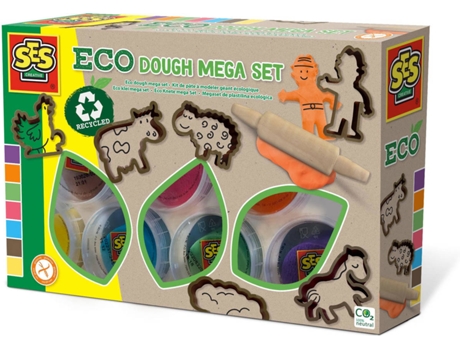 Plastilina SES Mega Set con accesorios de madera ecológica (Edad Minima: 24 meses)