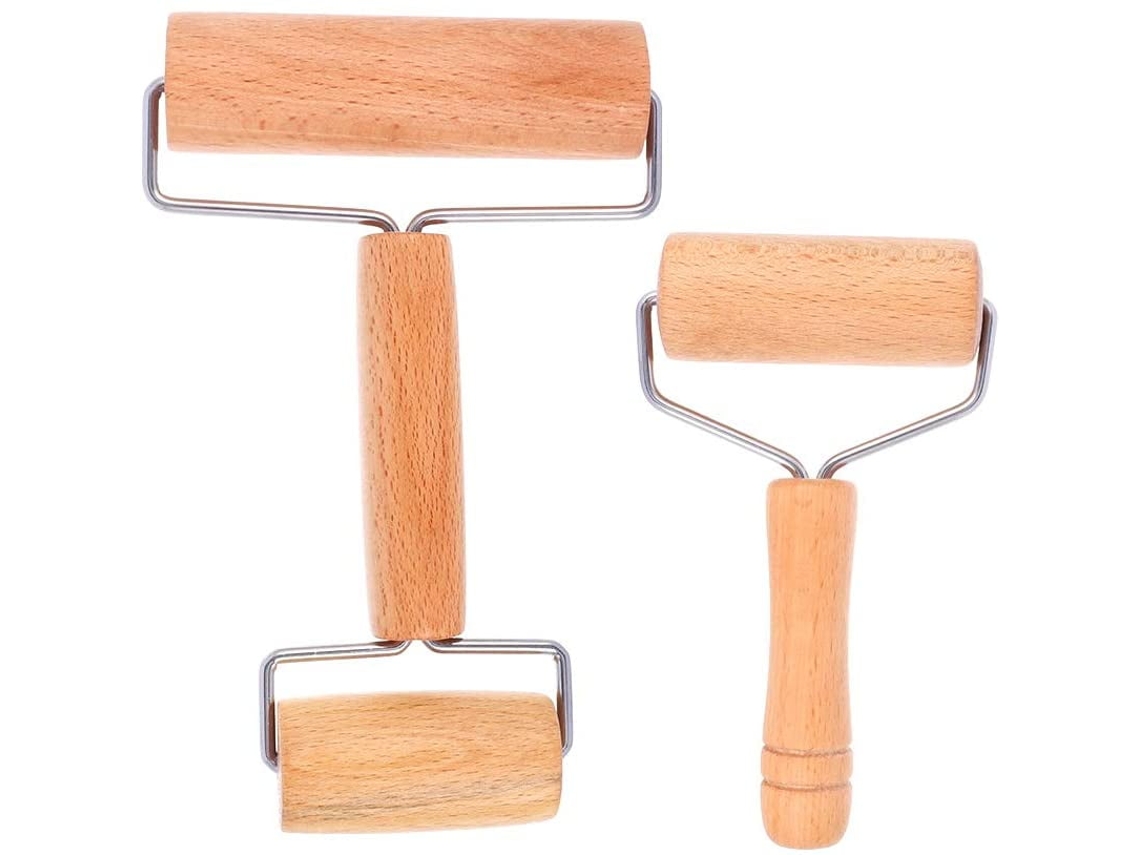 Hornea Con Confianza Juego De Rodillos De Masa, Rodillo De Madera, Utensilios De Cocina Antiadherentes, Equilibrio Perfecto Para Cocinar En Casa, 2 P