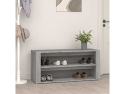 Mueble Zapatero | Armario Zapatero Madera Contrachapada Gris Hormigón 100x35x45 Cm