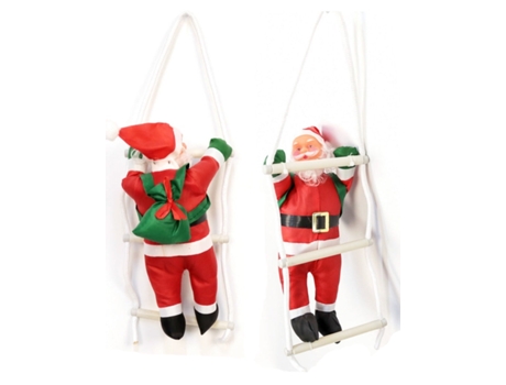 Papá Noel en Escalera Santa Adorno Colgante para Árboles de Navidad Decoración Navidad 25cm Santax1 SELEOK