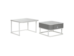 Set 2 Mesa Centro Piedra Sinterizada 70x70x45cm