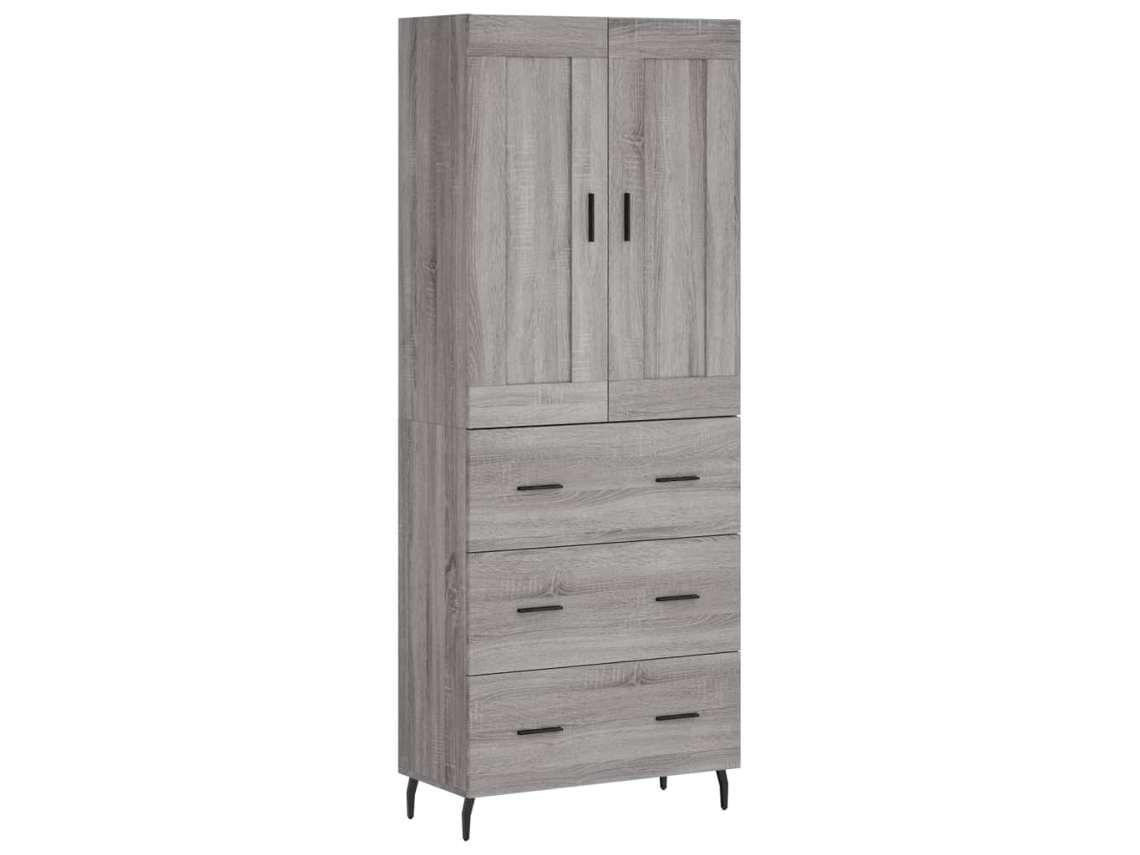 Aparador Alto VIDAXL Gris Madera contrachapada (69,5x34x180 cm)