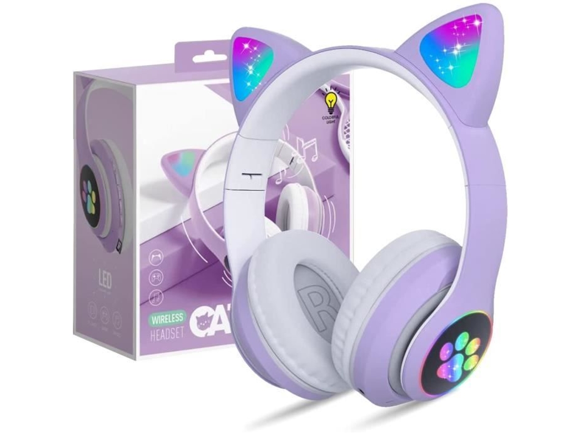 Liwi-Auriculares Bluetooth Inalámbricos para Niños Auriculares Plegables con Orejas de Gato S Audio Inalámbricos para Niños Bluetooth 5.373