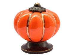Mango Cerámica Forma De Calabaza Naranja Para Armarios Cajones Cocina 40mm 4.00x4.00x3.00cm Naranja