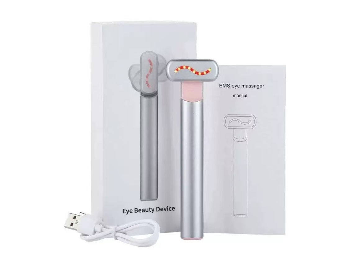 Dispositivo Belleza Facial Y Ocular Ems + Luz Roja + Calor, Portátil Recargable, Rejuvenece Piel Delicada De Ojos