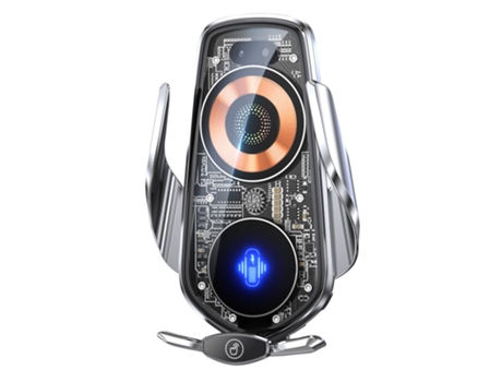 Carga inalámbrica para coche, carga rápida inalámbrica de alta velocidad de 15 W, rotación de 360, plata CHRONUS