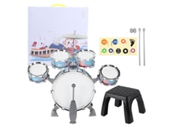Ats-batsería Infantil De Dibujos Animados Kit Educatsivo Instrumento Musical Niños Juguete Azul