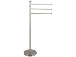 Toallero independiente Msv con 3 brazos de acero inoxidable, color gris