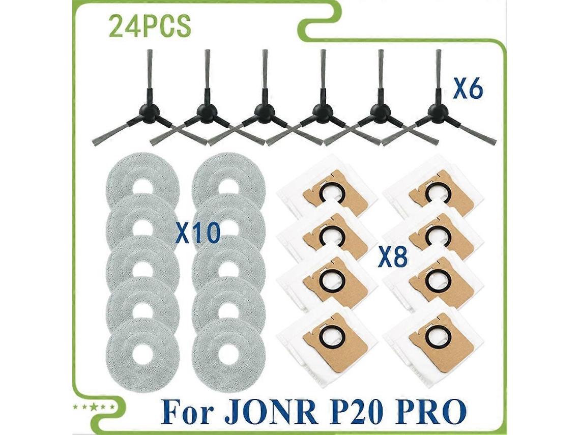 For Jonr P20 Pro Vacuum Replacement Accessories Parts Mop Cloth Dust Bags Side Brushes Accessories