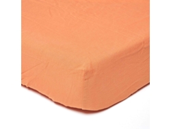 Homescapes Burnt Orange Linen Fitted Sheet, Single