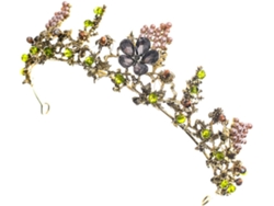 Cuelloronne De Mariée Verte En Strass, Serrage