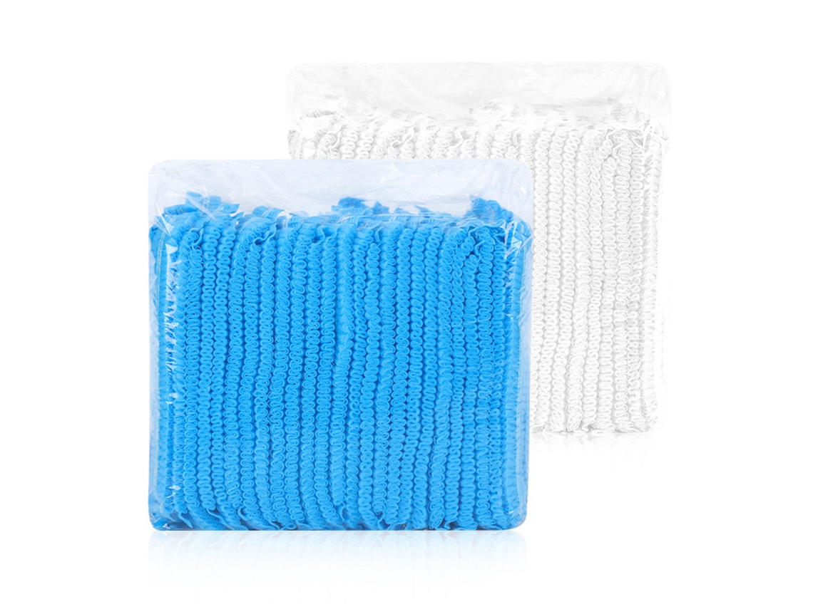 100 Gorros Desechables De Tela No Tejida Con Dos Bandas Elásticas, 53,5 Cm, Cubrecabezas Para Salones De Belleza Y Fábricas De Alimentos.