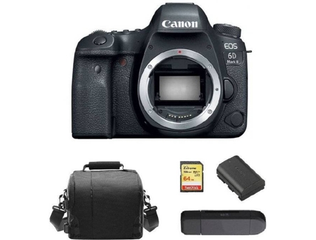 Cámara Reflex CANON EOS 6D II + Tarjeta SD 64GB + Bolsa + Batería LP-E6N + Lector de Tarjetas SD (Full Frame)