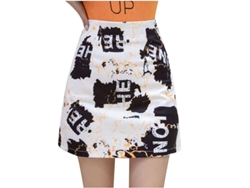 Fasst-falda Mini Para Mujer Estampada Con Cintura Elástica Slim De Moda Casual Verano Primavera Talla L