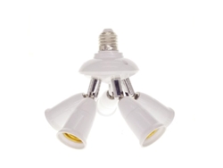 Adaptador De Casquillo 3 En 1 E27/e26, Base Para Lámpara Led, Rotación De 360°, Material Ignífugo.