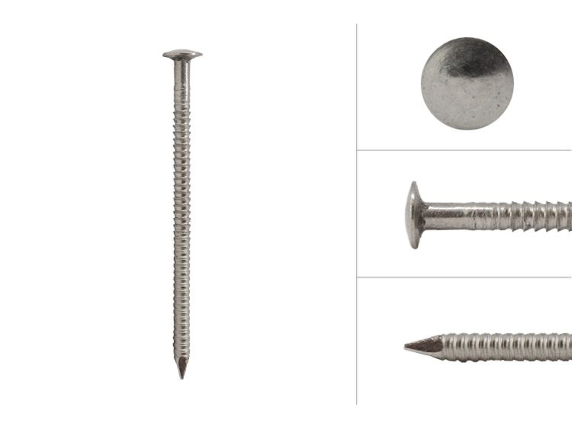 Clavos Anilla para Revestimiento Acero Inoxidable A4 2,6 X 50 Caja 500G WOVAR