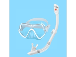 Máscara de buceo Hexinyigjly, con tubo de snorkel, antivaho y a prueba de fugas, transparente.