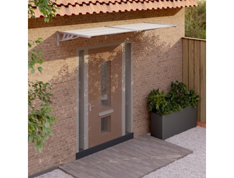 MAISON EXCLUSIVE Marquesina puerta policarbonato gris y transparente 239x90 cm
