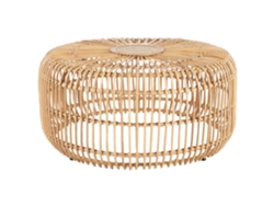 Mesa auxiliar de diseño boho BELIANI Randazzo de Ratán Beige 85x85x40