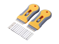 Set De 2 Rascadores De Cuchillas Con 10 Hojas Para Ventanas Cristal Pisos Herramienta Ergonómica Ligera