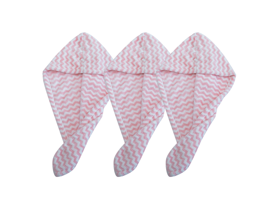 Toalla Kofihety Turbantes Cabello Frizz Cabellos Rosa (30x20x5cm)