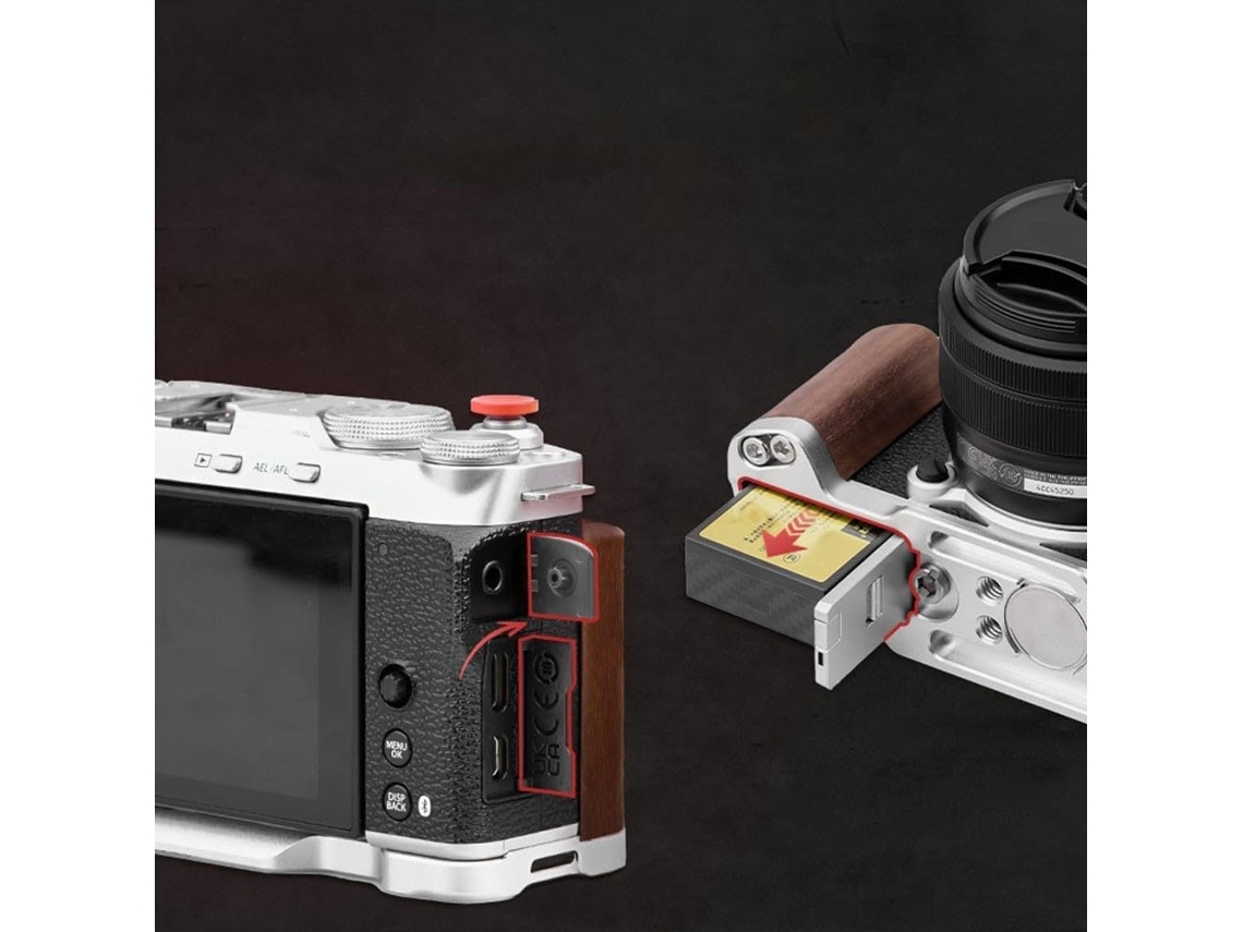Empuñadura Ligera Fujifilm Xm5 Para Control Seguro De La Cámara (plateada)
