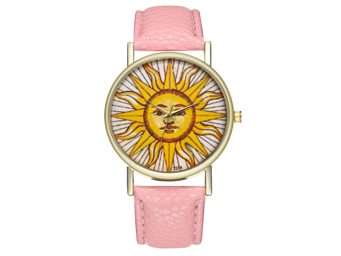 Reloj De Pulsera Analógico De Cuarzo Con Correa De Pu Para Mujer Hombres Zhoulianfa Rosa