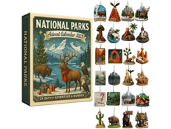 Calendario De Adviento De Navidad 2025 De Acrílico Decorativo, Estilo Completo, Deer Park