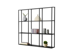 Estantería de Pared Jelsa con 9 Compartimentos Abiertos Librería Hierro 100 x 18 x 110 cm Negro [EN.CASA]