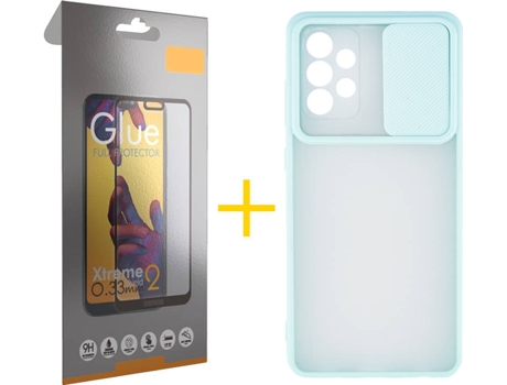 Carcasa y Protector de Pantalla de Vidrio Full Samsung A72 5G SKYHE Gel Protección Cámara Verde
