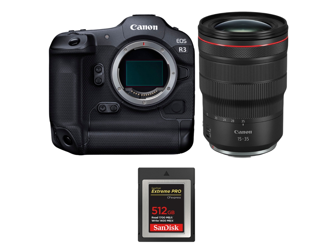 Canon Eos R3 + Rf 15-35mm F/2.8 L Is Usm + 1 Sandisk 512gb Extreme Pro Cfexpress Type B + Ebook “20 Consejos Para Fotos Que Impactan”