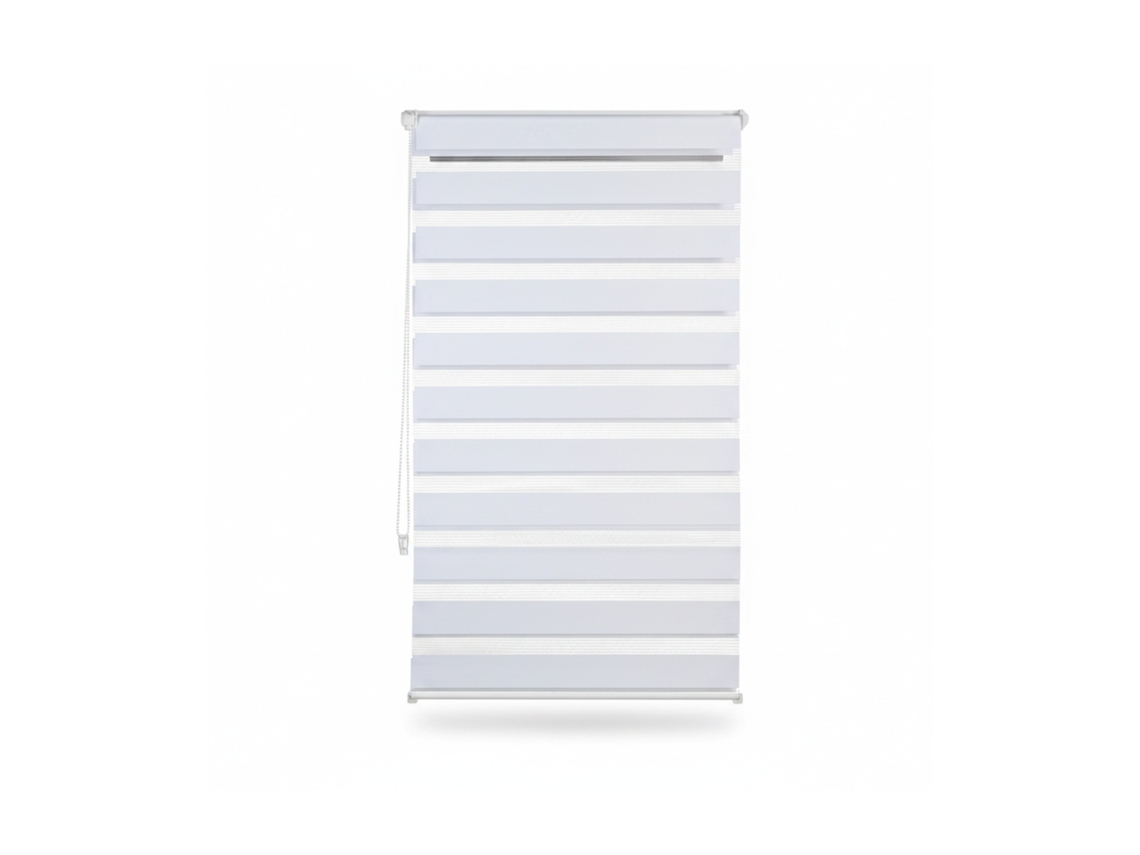 Relaxdays Estor Doble De Sujeción Fija Sin Perforaciones De Tela Blanco 56x156 Cm