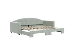 Sofá Cama Nido VIDAXL Gris Terciopelo (90x200 cm)