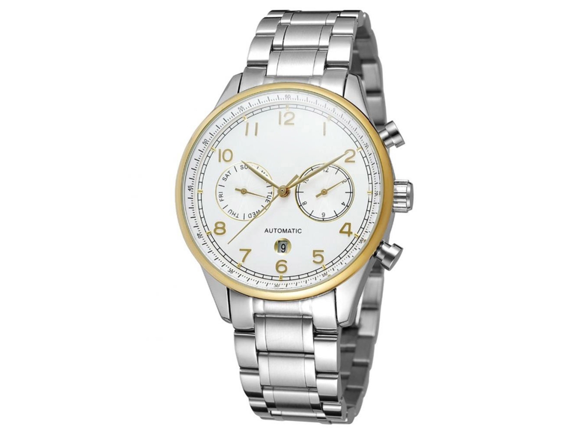 Reloj Automático Masculino Forsining De Acero Inoxidable Con Correa De Acero Inoxidable