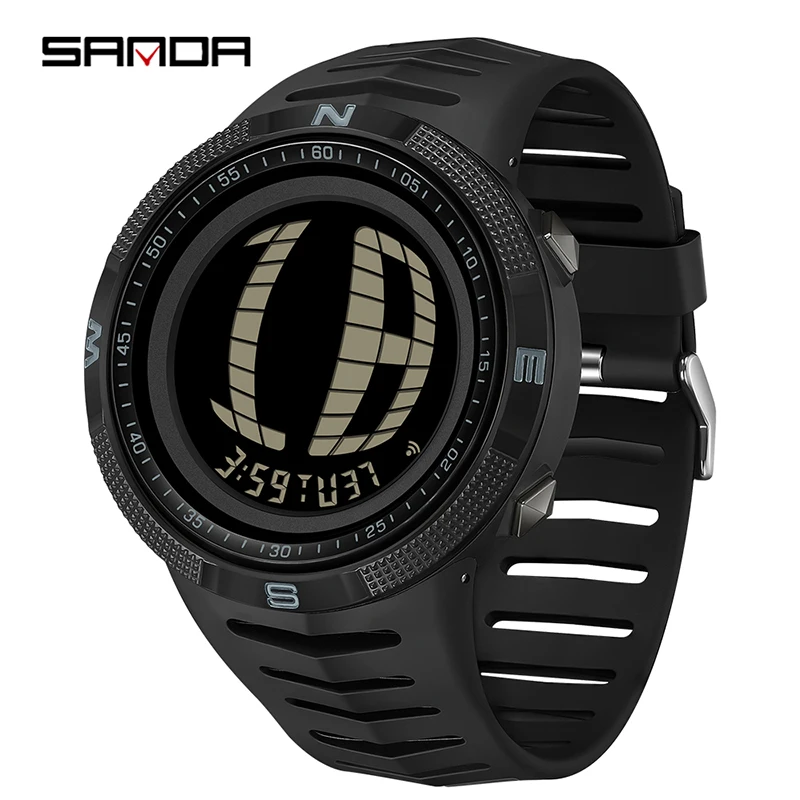 Reloj Deportivo Para Hombre (negro), Resistente Al Agua, Estilo Militar, Con Pantalla De Hora.