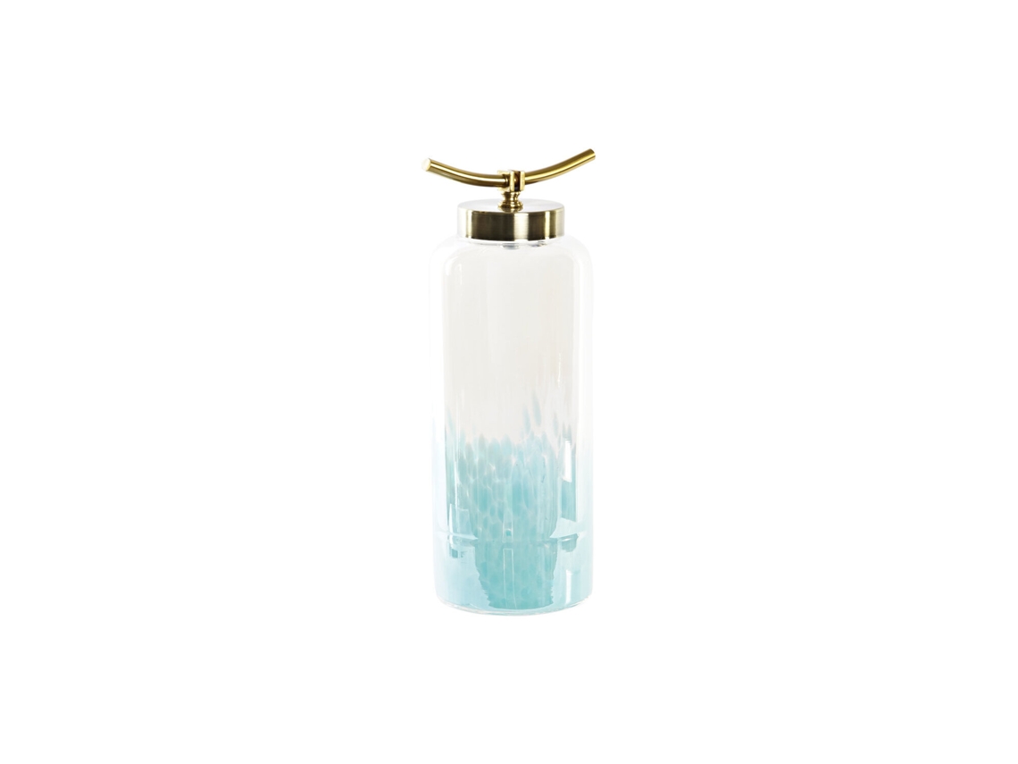 Jarron Cristal Metal 14,5 Azul 19x15x41cm