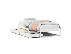 Maison Exclusive - Estructura De Cama Sin Colchón Madera Maciza Blanca 90x190 Cm