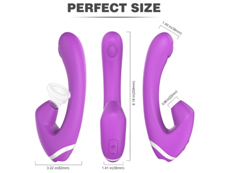 Masturbador femenino, masaje vibratorio con ventosa multifrecuencia (púrpura) ENZONS