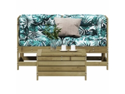 Conjunto de muebles de jardín con cojines de pino impregnado, Dkd Home Decor