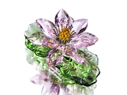 Lótus De Cristal Rosa Brilhante E Refletor, Decorações Domésticas De Vidro, Adequadas Para Decoração Feng Shui