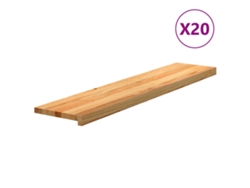 Maison Exclusive - Peldaños De Escalera 20 Uds Madera Maciza Roble Marrón Claro