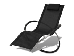 Tumbona geométrica de jardín Mueble para patio Asiento de jardín acero negro y gris