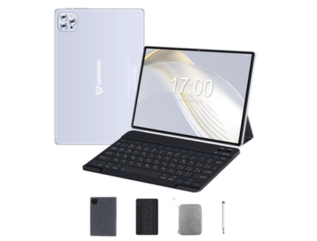 Tablet VANWIN V62 Bluetooth Teclado Funda Piel Tablet Bolsa Stylus 10.1'' RAM 4GB ROM32GB 1920*1080 WiF Blanco