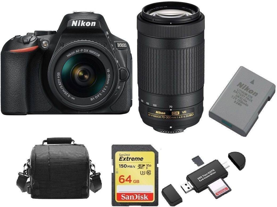 Kit Cámara Reflex, 2 Objectivos y Accesorios NIKON D5600 (24.2 MP - Sensor: CMOS - ISO: 100 a 25600)